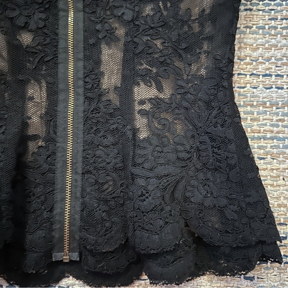 POEM BANGKOK Classic Black Lace Top Blouse with Zipper Closure Size 34 - Picture 11 of 11